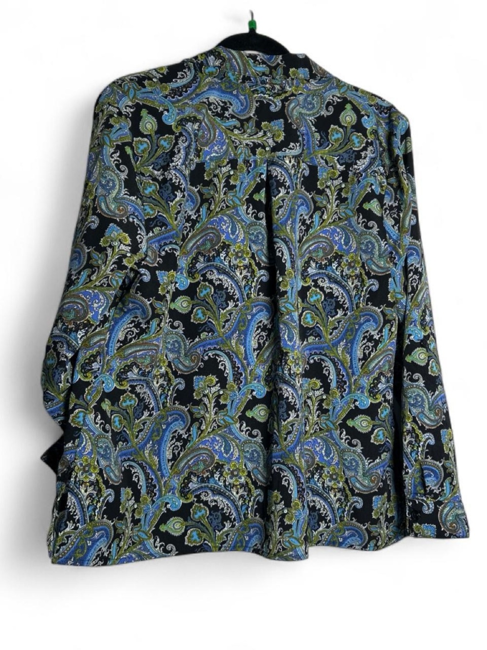 Notations blue, green and black paisley blouse Sz XL - Picture 2 of 5